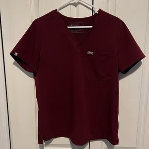 FIGS SCRUB TOP Burgundy